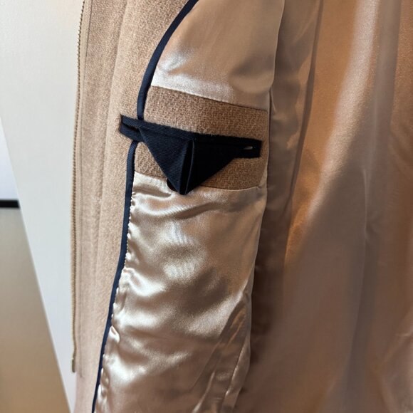 J.Crew Coat Stadium Cloth Nello Gori Beige Wool Cocoon Coat - Picture 5 of 8